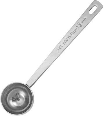 Porceosy Coffee Scoop Spoon Stainless Steel Measuring Spoon Long Handle Tablespoon 5ml 10ml 15ml 20ml 30ml Cooking Measurement Tool for Ground Coffee Loose Tea Powder 10ML