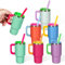 Mini Tumbler mit Stroh und Deckel, 100ml/3oz Kinder Tumbler Nette Tasse mit Griff Isolierte Tumbler für Drink Beach Party Geschenk Cocktail Bar (6-Pakete)