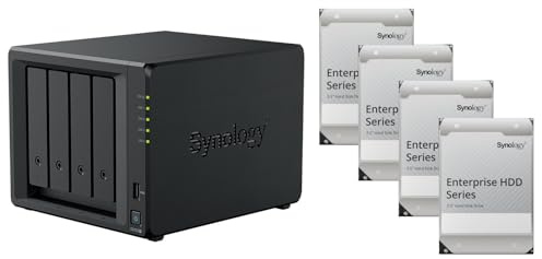 agemeo NAS DiskStation DS425+ con 4 dischi rigidi da 12 TB HAT Enterprise e 2 GB di RAM, totale: 48 TB