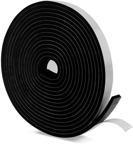 Bande d'étanchéité autocollante en mousse,5 mm(B) x 15 mm(D) x5M(L),Joint Isolation pour Porte Fenêtre, pour Isolation Phonique et Thermique des Fenêtres et Portes