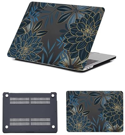 HLAAJJX Hard Case für MacBook Air M1 13 Zoll Hülle,Version 2020 2019 2018 A1932 2179 A2337,Slim Schutzhülle Hartschale Cover für Apple MacBook air 2020 13.3 M1 Case,Elegante Blume
