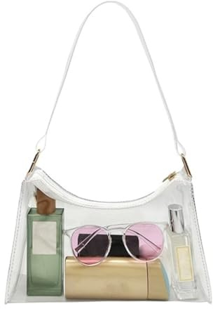 Generisch Durchsichtige Tasche - Trachten Damen Umhängetasche Transparent PVC Handtasche Stadion Sporttasche Festival Konzert Rucksack Clear Bag DIN A4 Tragbar Shopper​