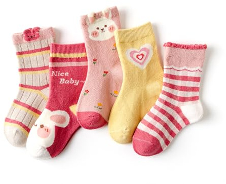 axy Mädchen Kinder Bunte Strümpfe Socken-5er (5er Pack)