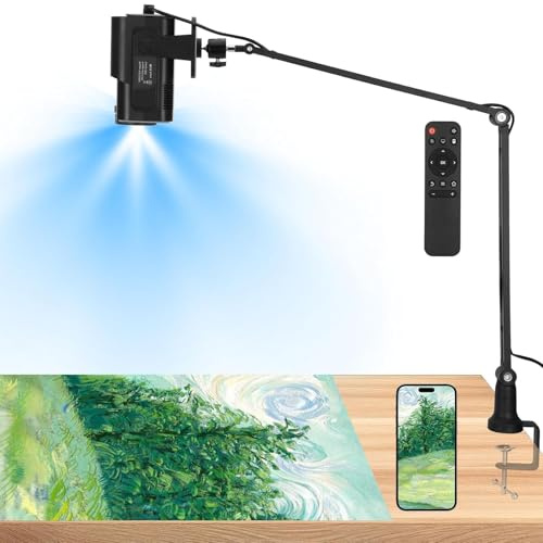 Art Projector with Wireless Remote for Hands-Free Tracing on Canvas and Walls, Compatible with Multiple Devices