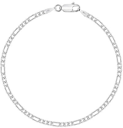 Planetys - Figaro (1+3) Armband 925 Sterling Silber rhodiniert - 2.5 mm Breite Längen: 18-19-20-21 cm