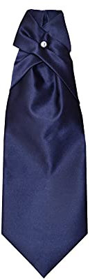 Remo Sartori – Plastron-Krawatte, Hochzeitskrawatte für Herren, aus Seidensatin, Einfarbig, Made in Italy (Blau)