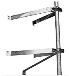 Paire D'ETRIERS Fixation Murale en U pour MÂT DÉPORT 50 CM Mat antenne TNT Parabole