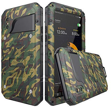 Beeasy Case for iPhone X Heavy Duty with Screen 360 Full Body Protective Waterproof, Impact Strong, Shockproof Tough Cover for iPhone 10 Metal Military Defender for Outdoor,Camouflage