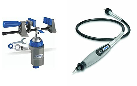 Dremel 2500 Multi-Vise, 3-in-1 Adjustable Bench Vice with Clamp and Tool Holder & 225 Flex-Shaft - Multi-Purpose Flexible Shaft Extension for Cutting, Sanding, Polishing, Grinding,