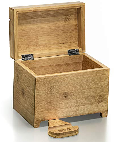 Prosumer's Choice Rezeptbox aus Bambus mit ausklappbarem Tablet- und Smartphone-Ständer für 10,2 x 15,2 cm große Karten