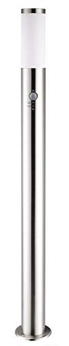 Monzana® Außenleuchte mit Bewegungsmelder Edelstahl 100cm Groß IP44 Wetterfest E27 Außen Garten Beleuchtung Wegeleuchte Outdoor Säule Modern Silber