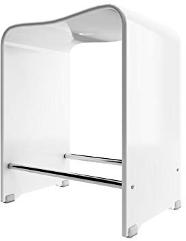 Schulte tabouret de salle de bain antidérapant 47 x 40 x 28 cm, siège de douche ergonomique en acrylique blanc