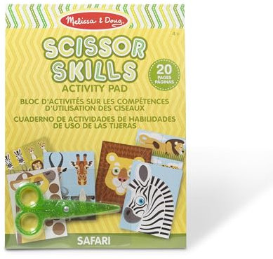 Melissa & Doug Wildes Leben Skills Aktivität Block mit Kind sicher Schere | Aktivitätsbuch für Kinder | Kunsthandwerk | 20 Seiten | Geschenk für Jungen oder Mädchen