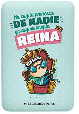 MISS BORDERLIKE - Bateria Externa Wireless Power Bank 5.000 mAh No soy la Princesa de Nadie, Multicolor