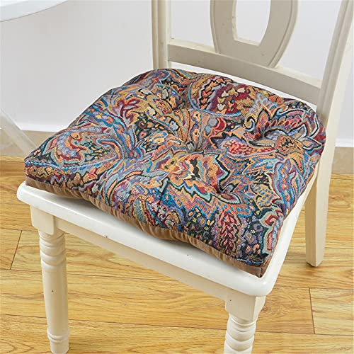 Hiseng 2er-Set Sitzkissen Tatami Stuhlkissen Quadrat Blume Druck Weiches Dickes Matratzenkissen Bodenkissen Sitzpolster für Esszimmer/Küche/Terrasse/Stuhl/Bank, 45x45cm (Vintage Blumen)