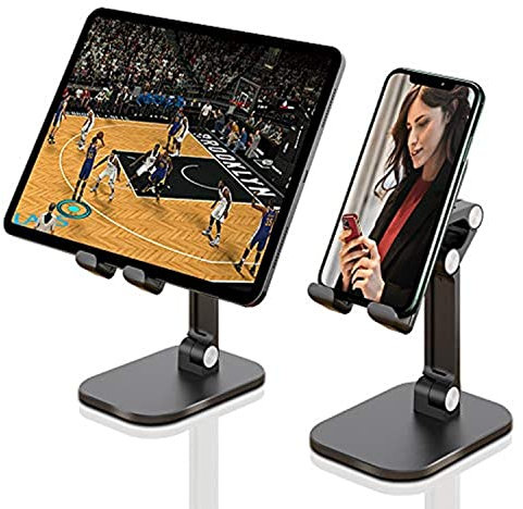 Vortex ZMZJ01 Winkel-Höhenverstellbarer klappbarer Handy-Tablet-Ständer, kompatibel mit iPhone, Samsung Google Pixel-Mobiltelefonen und -Tablets (4,7-13 Zoll) und mehr, schwarz