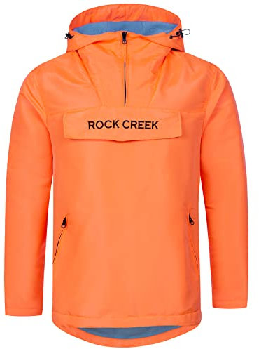 Rock Creek Herren Softshell Jacke Outdoor Jacke Windbreaker Übergangsjacke Anorak Kapuze Regenjacke Winterjacke Herrenjacke Jacket H-295 Orange 2XL
