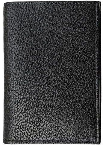 Charmoni - Porte Papier Voiture 4 Volets - en Cuir - 2 Etuis Protèges Carte Grise et Permis Inclus - Porte Document Véhicule avec Rangement Assurance - Complet et Compact (Noir)