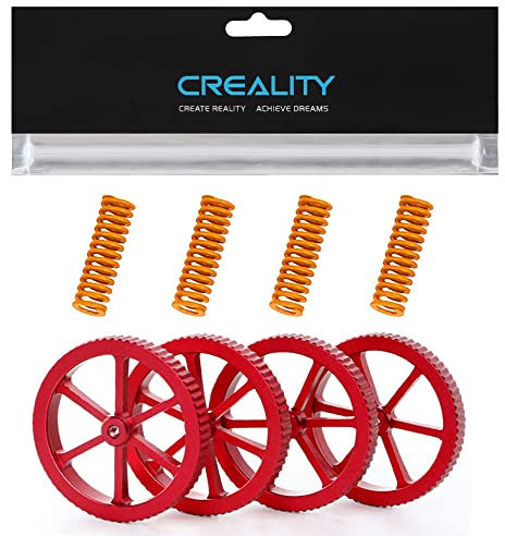 Creality Offizielles 4 teiliges handgedrehtes Aluminium Nivelliermutter und 4 teiliges 20 mm Federn Upgrade Kit für Ender 3, Ender 3 Pro, Ender 3 V2, Ender 5, Ender 5 Pro, CR-10 3D Drucker