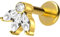 PIERCINGLINE Titan Labret mit Gewinde LOTUSBLÜTE Piercing Lippe Nase Ohr Helix Goldfarben 1,2 x 5 mm