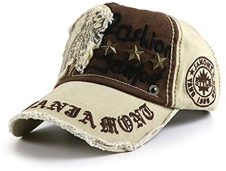 Ueither Herren Verstellbare Baseball Cap Baseballkappe 56-60 cm (Helles Beige)