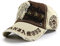 Ueither Herren Verstellbare Baseball Cap Baseballkappe 56-60 cm (Helles Beige)
