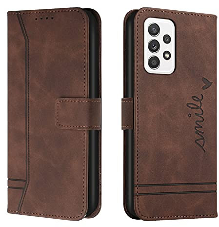 Trugox Handyhülle für Samsung Galaxy A33 5G Hülle Klappbar Klapphülle mit Kartenfach Handytasche Handy Schutzhülle Tasche Leder Wallet Flip Case Slim Book Cover - Braun