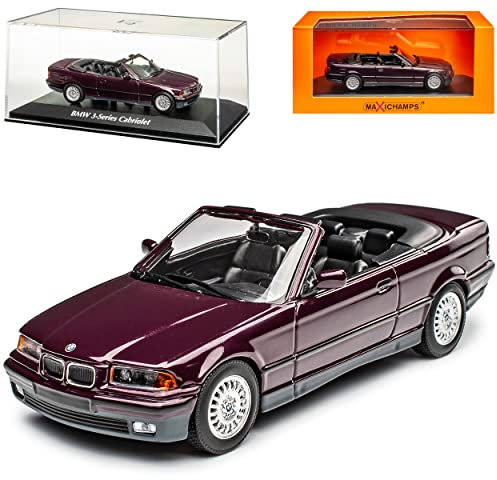 B*M*W 3er E36 Cabrio Violett Purple Metallic 1990-2000 1/43 Minichamps Maxichamps Modell Auto mit individiuellem Wunschkennzeichen