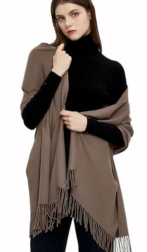 Gragengs Pashmina Schals und Wraps Schals für Damen Hochzeit Party Winter Warme Lange Solid Color,Khaki