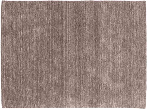 RUG PRINCE Wollteppich Gabbeh Uni 240x340 Handgewebt Grau Einfarbig Handarbeit Zimmer