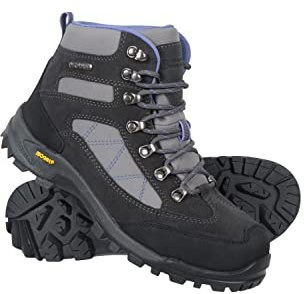 Mountain Warehouse Extreme Storm Womens Waterproof IsoGrip Boots | Lightweight Ladies Shoes with Deep Lugs for Great Grip, EVA Cushioned Footbed & Suede Upper, For Hiking, Dog Walking, Travel