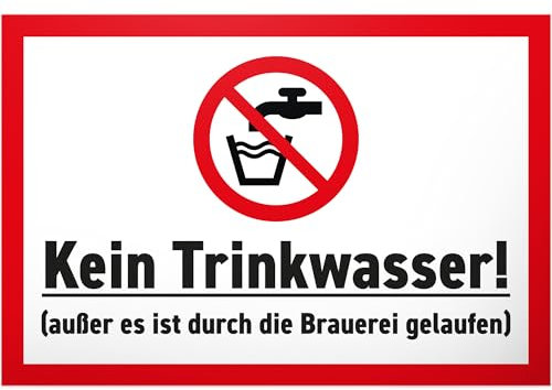 DankeDir! Kein Trinkwasser außer Brauerei - 30 x 20 cm Schild - Partydeko Geschenkidee Geburtstagskgeschenk Alkohol Geburtstagsdeko - JGA Männer Party Geschenk für ihn lustiger Spruch