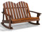COSTWAY Adirondack-Schaukelstuhl für Kinder, 2-Sitzer Gartensessel aus Holz, Schaukelsessel Kindermöbel für Balkon, Garten, Hof (Braun)