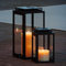 draadwerk® Lot de 2 lanternes | Lanternes de jardin | Décoration d'intérieur et d'extérieur | Grands photophores d'extérieur | Décoration design pour salon, balcon et jardin (noir)