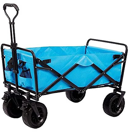 ZAANU Handwagen, Trolley Outdoor Folding Utility Wagon Gartenwagen, Folding Push Cart mit Bremse, tragbare rollende leichte Strand Outdoor Cart, für Gartenpicknick (Stil 1)