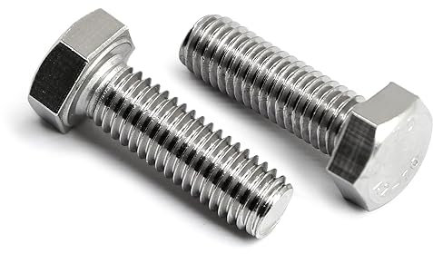 Vis à Tête Hexagonale M8 x 25mm Boulons en Acier Inoxydable 304 (A2), à Filetage Métrique Complet, 20 Pièces