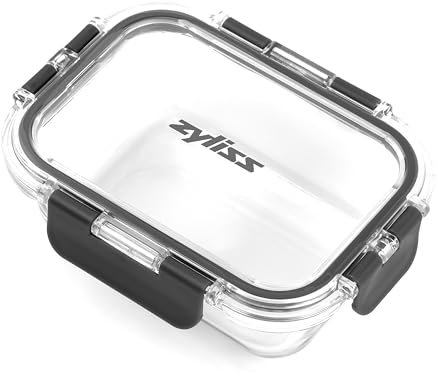 Zyliss Glas-Frischhaltedosen, 0,37L, Vorratsbehälte aus Glas/Glasbehälter mit Transparente Deckel, Aufbewahrungsbehälter, Spülmaschinenfest, Geschirr für mikrowelle, 5 Jahre Garantie