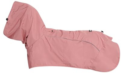 Spark Paws Hunderegenmantel, wasserdichte Winddichte Regenjacke, für kleine, mittlere, große und extra große Hunde, reflektierend, atmungsaktiv, mit vollständigem Körperschutz - Sea Pink, S