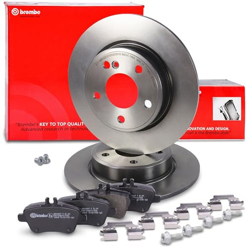 BREMBO Set di freni asse posteriore incl. dischi freno Ø 276 mm pieni e pastiglie freno posteriori Compatibile con MERCEDES-BENZ Classe A (W176), Classe B Sports Tourer (W246, W242), CLA Coupé (C117)