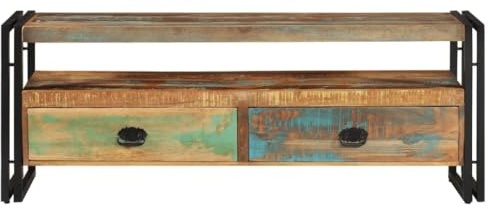 QZZCED Meuble TV en bois recyclé pour salon, chambre à coucher, appareil de divertissement
