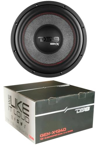 1 GEN-X124D subwoofer da 12 30 cm 300 mm di diametro, da 450 watt rms e 900 watt max, dvc doppia bobina 4 + 4 ohm, cofano babagliaio auto, 1 pezzo