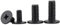 Foyoram Tornillos de cabeza de oblea M2 x 3 mm con ranura en cruz, 100 unidades, negro, acero inoxidable, tornillo de cabeza plana con ranura en cruz y cabeza grande (M2 x 3 mm, 100)