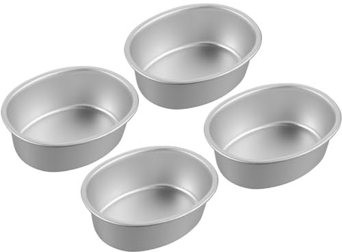 HOLIDYOYO 4piezas Bandeja De Horno Ovalada De Aluminio Anodizado Para Pasteles Molde Antiadherente Para Repostería Resistente y Fácil De Limpiar Para Tartas y Bizcochos Cocina Profesional