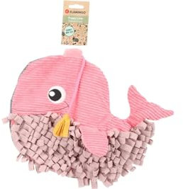 Flamingo Schnüffelteppich Welpe Morgano Pottwal Rosa - 38x32x9cm - Mit Anti-rutsch und knistergeräusch - Mit Snacks oder Trockenfutter befüllbar