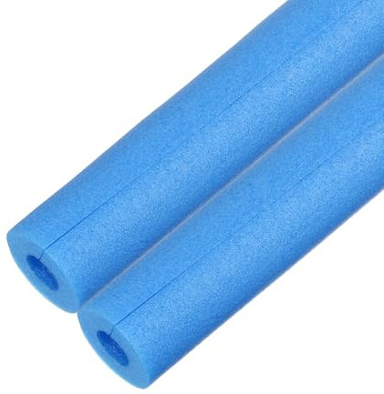 M METERXITY 2-Pack Pipe Insulation Foam Tube, 17 x 2.4(L x OD) Foam Pipe Covers, Pre-Slit Clamp Foam Protection for Padding/Bumper Corner Edge Protection/Handle Water Pipes [Blue]