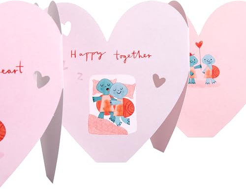 Hallmark One I Love Valentinskarte, Valentinstagskarte für einen I Love, rosa Herz-Konzertina, Valentinstag, mit Umschlag, Rosa