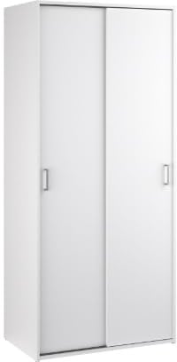 Double Sliding Doors Wardrobe Furniture with Shelves & High Depth for Bedroom Living Room and Hall Wardrobe Organizer
