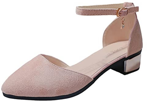 Elegante Schuhe Damen Mit Absatz Elegant Chunky Stöckelschuhe Hohe - Pumps Riemchen Party Knöchelriemen Flacher Vegan Ballerinas Damenschuhe Riemchenpumps
