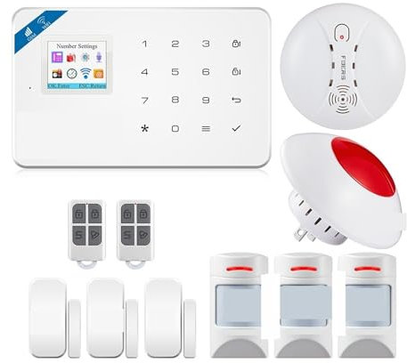 Sistema de seguridad para el hogar, Alarma Inteligente GSM Tuya De Alarma De Casa Inteligente Kit 433Mhz De Alarma Inalámbrico De Seguridad Cámara IP Sensor De Movimiento Antimascotas(W181 GSM Tuya Ki