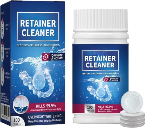 Retainer Cleaner Tablets - 120 Tablets 4 Month Retainer Fresh - Retainer Cleaning Tablets, Mouth Guard Cleaner, Denture Cleaner, Aligner Cleaner, Brite Retainer Tablets